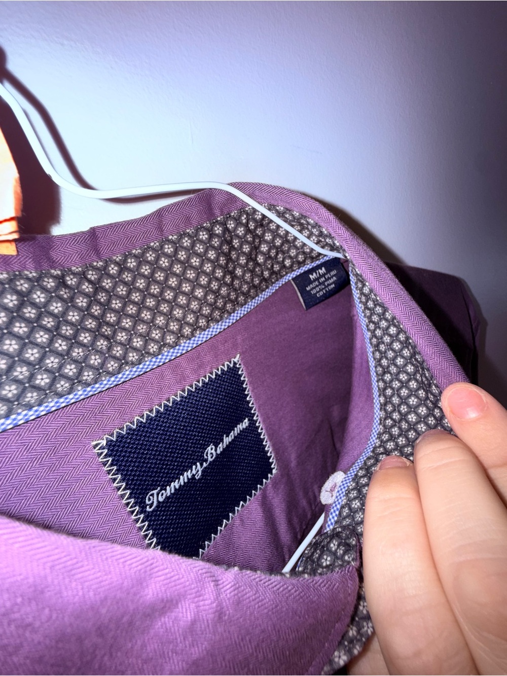 Tommy Bahama Men's Long-Sleeve Button-Up Shirt in Deep Purple - Picture 4 of 6
